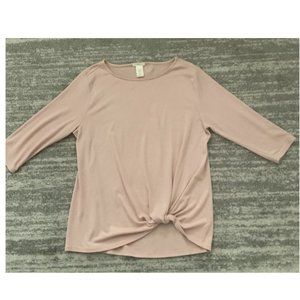 NWOT Matty M Women's Long Sleeve Twist Front Top Soft Pink Size 2XL $60 AA172